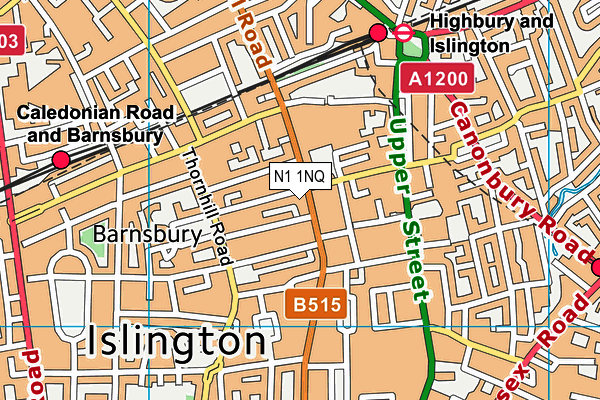 N1 1NQ map - OS VectorMap District (Ordnance Survey) N1 1NQ map - OS VectorMap District (Ordnance Survey)