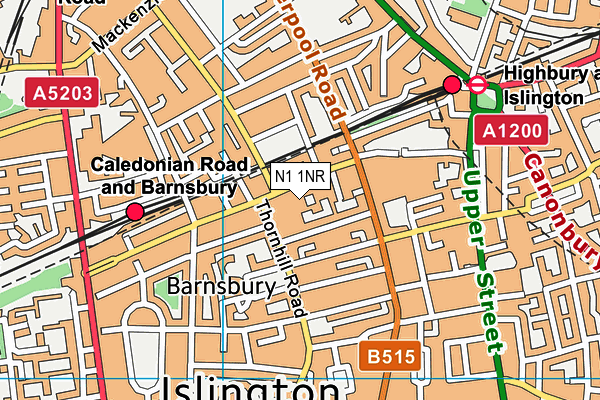 N1 1NR map - OS VectorMap District (Ordnance Survey)