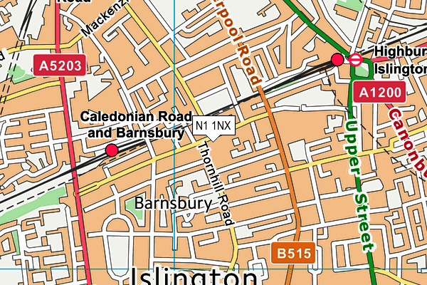 N1 1NX map - OS VectorMap District (Ordnance Survey) N1 1NX map - OS VectorMap District (Ordnance Survey)