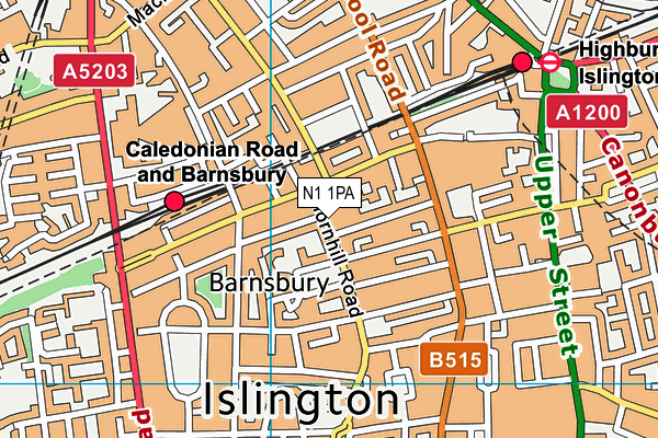 N1 1PA map - OS VectorMap District (Ordnance Survey)