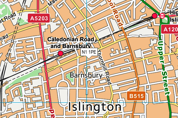 N1 1PE map - OS VectorMap District (Ordnance Survey)
