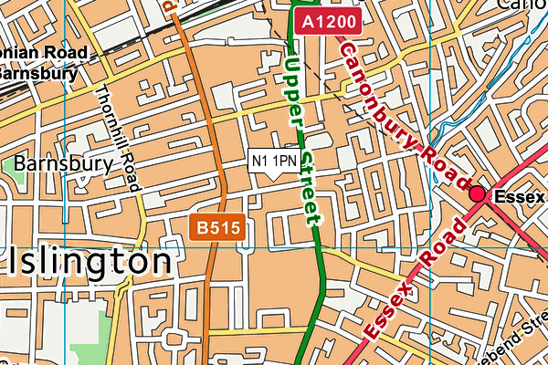 N1 1PN map - OS VectorMap District (Ordnance Survey) N1 1PN map - OS VectorMap District (Ordnance Survey)