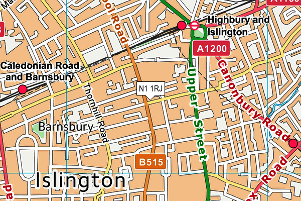N1 1RJ map - OS VectorMap District (Ordnance Survey) N1 1RJ map - OS VectorMap District (Ordnance Survey)