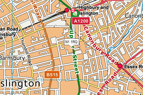 N1 1RQ map - OS VectorMap District (Ordnance Survey) N1 1RQ map - OS VectorMap District (Ordnance Survey)