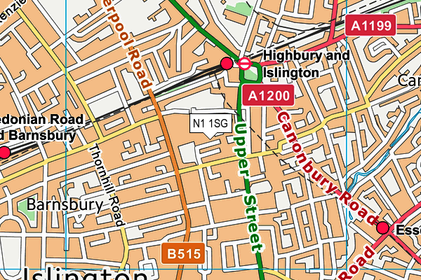 N1 1SG map - OS VectorMap District (Ordnance Survey)
