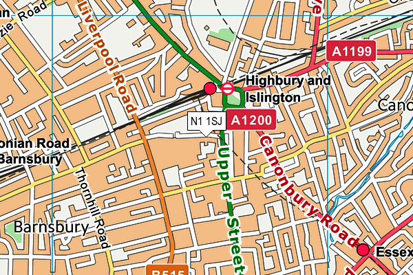N1 1SJ map - OS VectorMap District (Ordnance Survey) N1 1SJ map - OS VectorMap District (Ordnance Survey)