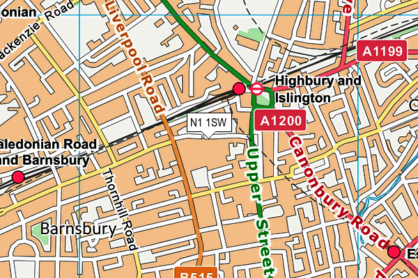 N1 1SW map - OS VectorMap District (Ordnance Survey) N1 1SW map - OS VectorMap District (Ordnance Survey)
