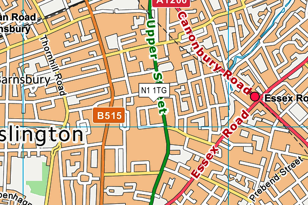 N1 1TG map - OS VectorMap District (Ordnance Survey)