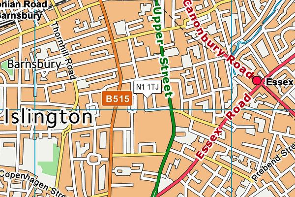 N1 1TJ map - OS VectorMap District (Ordnance Survey) N1 1TJ map - OS VectorMap District (Ordnance Survey)