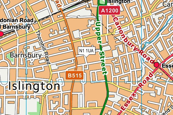 N1 1UA map - OS VectorMap District (Ordnance Survey) N1 1UA map - OS VectorMap District (Ordnance Survey)