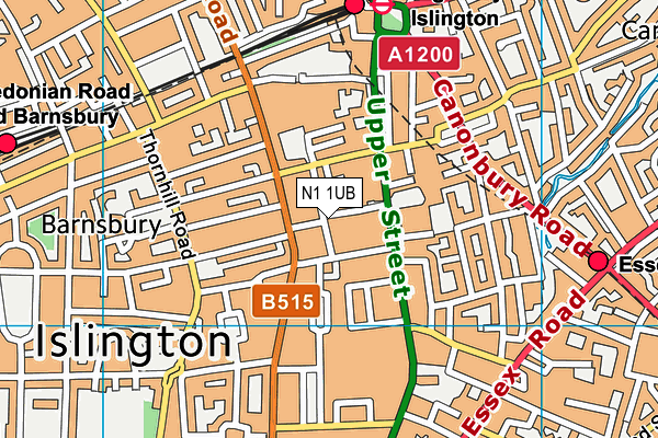 N1 1UB map - OS VectorMap District (Ordnance Survey) N1 1UB map - OS VectorMap District (Ordnance Survey)