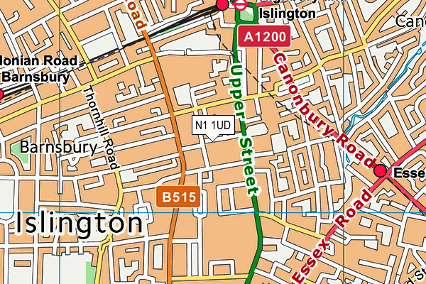 N1 1UD map - OS VectorMap District (Ordnance Survey) N1 1UD map - OS VectorMap District (Ordnance Survey)