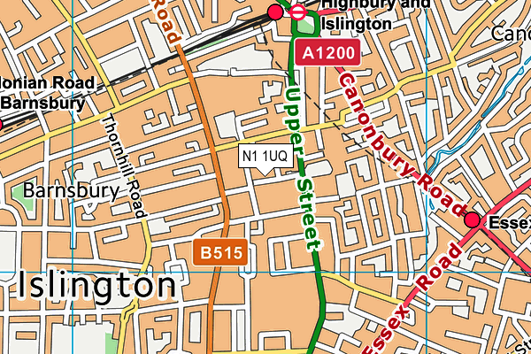 N1 1UQ map - OS VectorMap District (Ordnance Survey) N1 1UQ map - OS VectorMap District (Ordnance Survey)