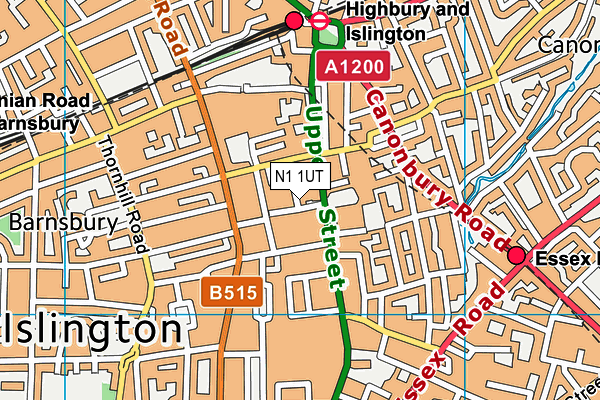 N1 1UT map - OS VectorMap District (Ordnance Survey) N1 1UT map - OS VectorMap District (Ordnance Survey)