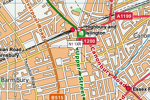 N1 1XR map - OS VectorMap District (Ordnance Survey) N1 1XR map - OS VectorMap District (Ordnance Survey)