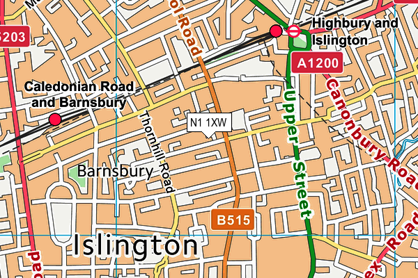 N1 1XW map - OS VectorMap District (Ordnance Survey) N1 1XW map - OS VectorMap District (Ordnance Survey)