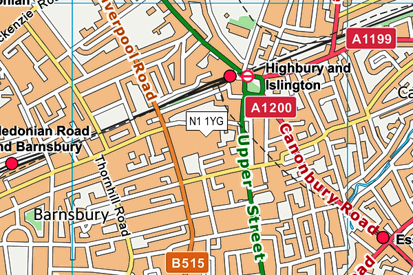 N1 1YG map - OS VectorMap District (Ordnance Survey) N1 1YG map - OS VectorMap District (Ordnance Survey)