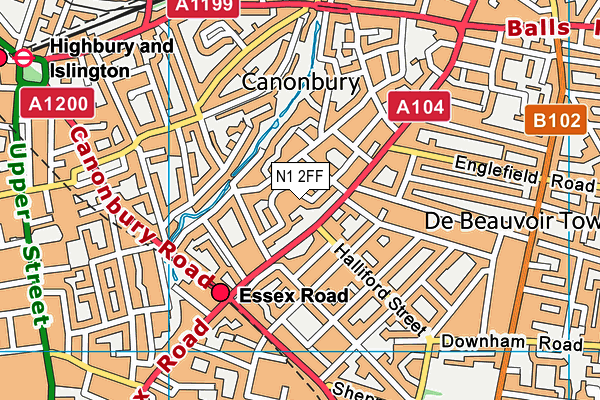 N1 2FF map - OS VectorMap District (Ordnance Survey) N1 2FF map - OS VectorMap District (Ordnance Survey)
