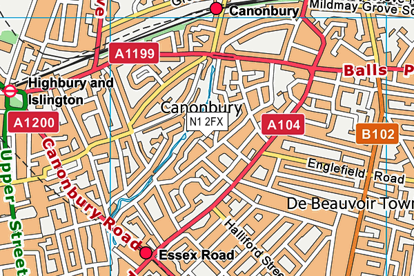 N1 2FX map - OS VectorMap District (Ordnance Survey) N1 2FX map - OS VectorMap District (Ordnance Survey)