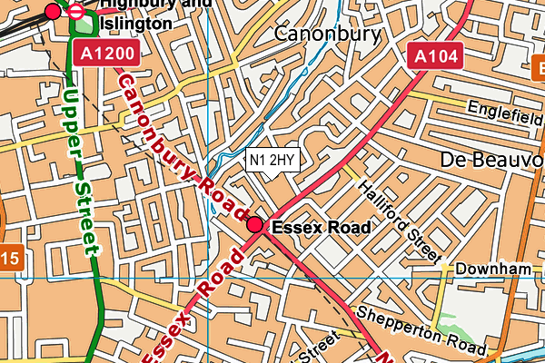 N1 2HY map - OS VectorMap District (Ordnance Survey) N1 2HY map - OS VectorMap District (Ordnance Survey)