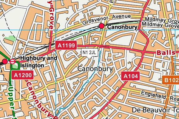 N1 2JL map - OS VectorMap District (Ordnance Survey) N1 2JL map - OS VectorMap District (Ordnance Survey)