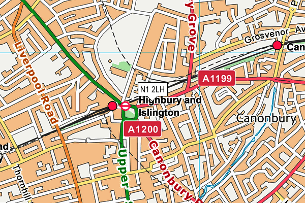 N1 2LH map - OS VectorMap District (Ordnance Survey)