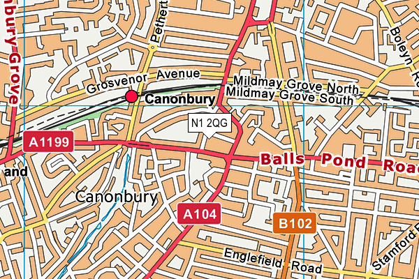 N1 2QG map - OS VectorMap District (Ordnance Survey) N1 2QG map - OS VectorMap District (Ordnance Survey)
