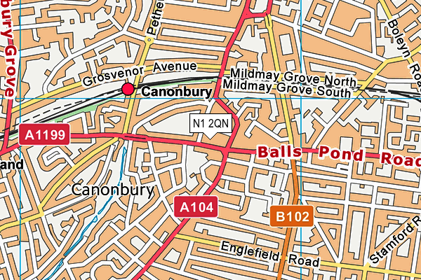N1 2QN map - OS VectorMap District (Ordnance Survey) N1 2QN map - OS VectorMap District (Ordnance Survey)