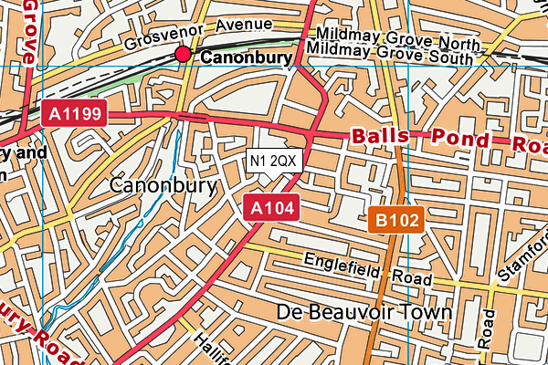 N1 2QX map - OS VectorMap District (Ordnance Survey) N1 2QX map - OS VectorMap District (Ordnance Survey)