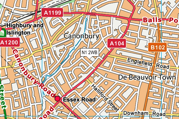 N1 2WB map - OS VectorMap District (Ordnance Survey) N1 2WB map - OS VectorMap District (Ordnance Survey)