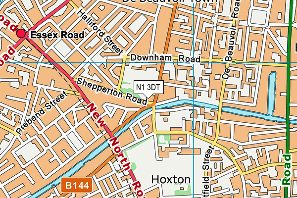 N1 3DT map - OS VectorMap District (Ordnance Survey)