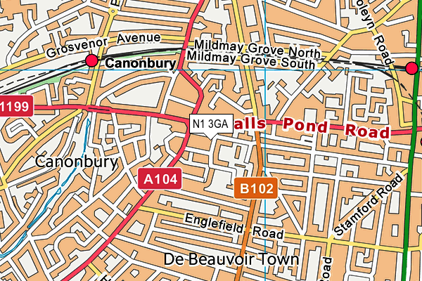 N1 3GA map - OS VectorMap District (Ordnance Survey) N1 3GA map - OS VectorMap District (Ordnance Survey)