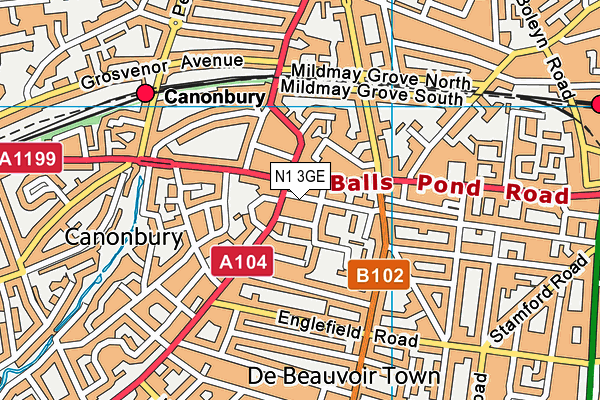 N1 3GE map - OS VectorMap District (Ordnance Survey) N1 3GE map - OS VectorMap District (Ordnance Survey)