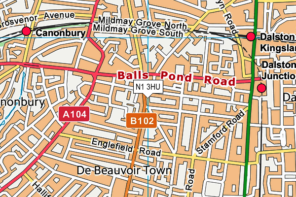 N1 3HU map - OS VectorMap District (Ordnance Survey) N1 3HU map - OS VectorMap District (Ordnance Survey)