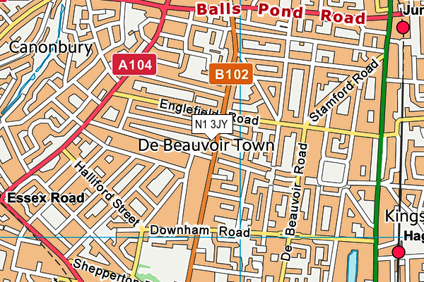 N1 3JY map - OS VectorMap District (Ordnance Survey) N1 3JY map - OS VectorMap District (Ordnance Survey)