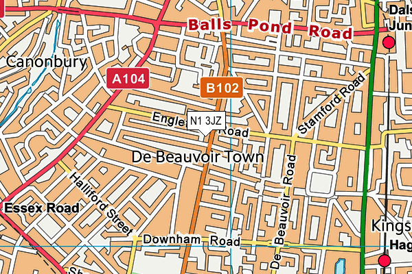 N1 3JZ map - OS VectorMap District (Ordnance Survey) N1 3JZ map - OS VectorMap District (Ordnance Survey)