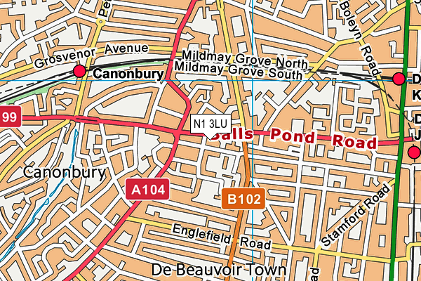 N1 3LU map - OS VectorMap District (Ordnance Survey) N1 3LU map - OS VectorMap District (Ordnance Survey)