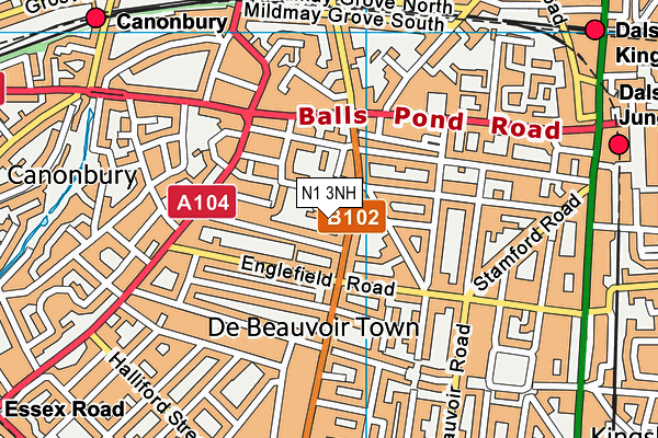 N1 3NH map - OS VectorMap District (Ordnance Survey)