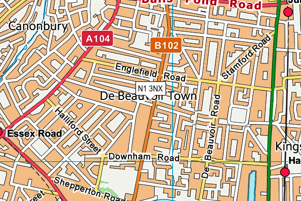 N1 3NX map - OS VectorMap District (Ordnance Survey) N1 3NX map - OS VectorMap District (Ordnance Survey)