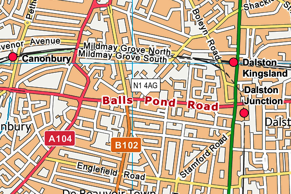 N1 4AG map - OS VectorMap District (Ordnance Survey) N1 4AG map - OS VectorMap District (Ordnance Survey)
