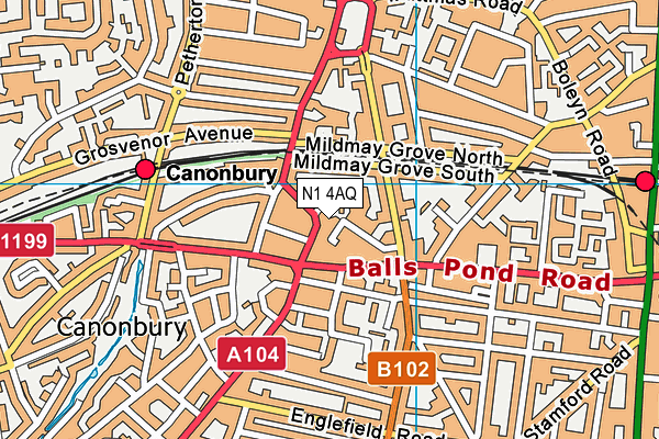 N1 4AQ map - OS VectorMap District (Ordnance Survey) N1 4AQ map - OS VectorMap District (Ordnance Survey)