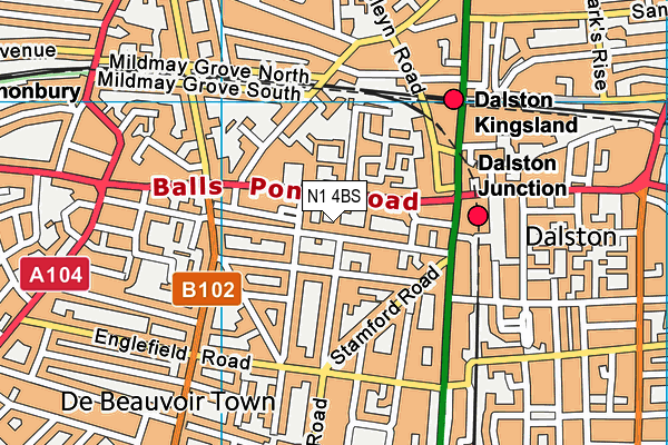 N1 4BS map - OS VectorMap District (Ordnance Survey) N1 4BS map - OS VectorMap District (Ordnance Survey)
