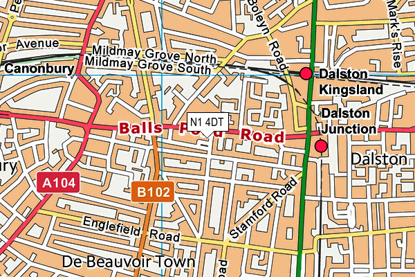 N1 4DT map - OS VectorMap District (Ordnance Survey) N1 4DT map - OS VectorMap District (Ordnance Survey)