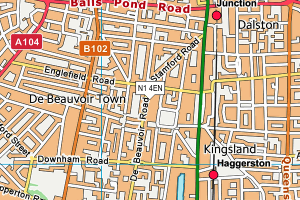 N1 4EN map - OS VectorMap District (Ordnance Survey) N1 4EN map - OS VectorMap District (Ordnance Survey)
