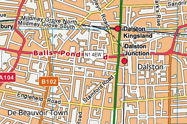 N1 4EW map - OS VectorMap District (Ordnance Survey) N1 4EW map - OS VectorMap District (Ordnance Survey)