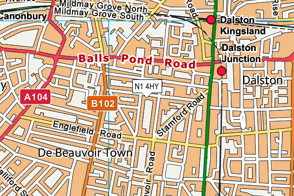 N1 4HY map - OS VectorMap District (Ordnance Survey) N1 4HY map - OS VectorMap District (Ordnance Survey)