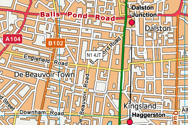 N1 4JT map - OS VectorMap District (Ordnance Survey) N1 4JT map - OS VectorMap District (Ordnance Survey)