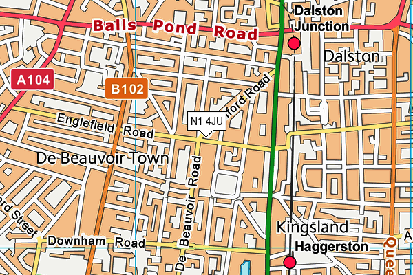 N1 4JU map - OS VectorMap District (Ordnance Survey) N1 4JU map - OS VectorMap District (Ordnance Survey)