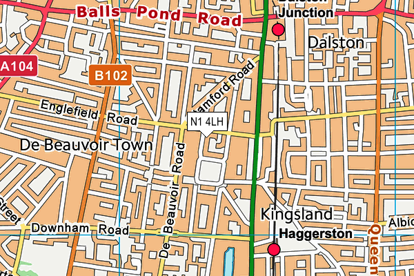 N1 4LH map - OS VectorMap District (Ordnance Survey) N1 4LH map - OS VectorMap District (Ordnance Survey)