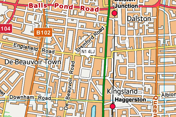 N1 4LJ map - OS VectorMap District (Ordnance Survey) N1 4LJ map - OS VectorMap District (Ordnance Survey)